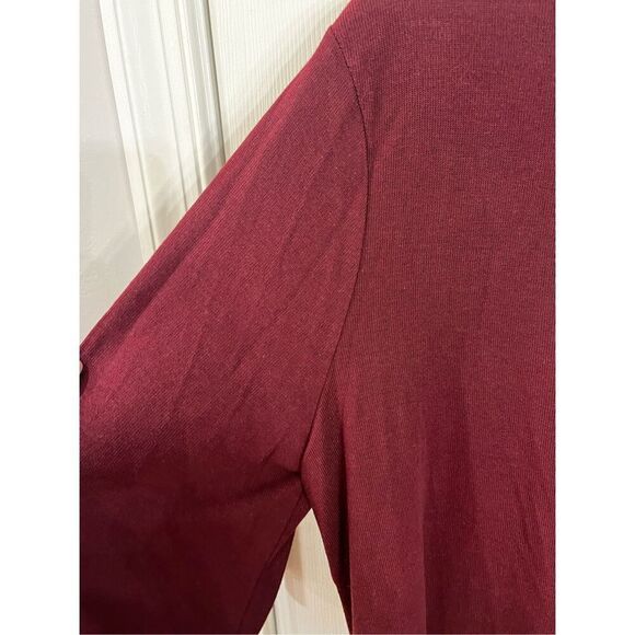 Suzanne Betro Burgundy Tiered Hem Tunic Top sz 2X NWT - Picture 5 of 8